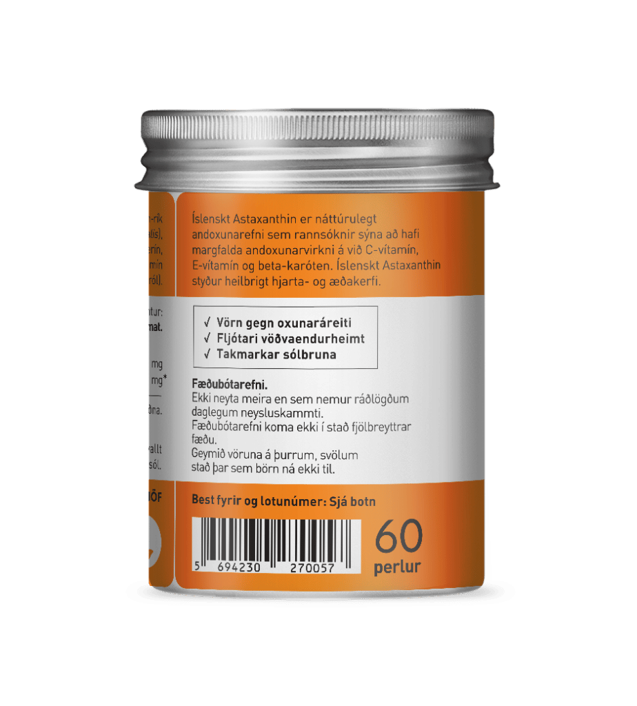 Íslenskt Astaxanthin Saga Natura